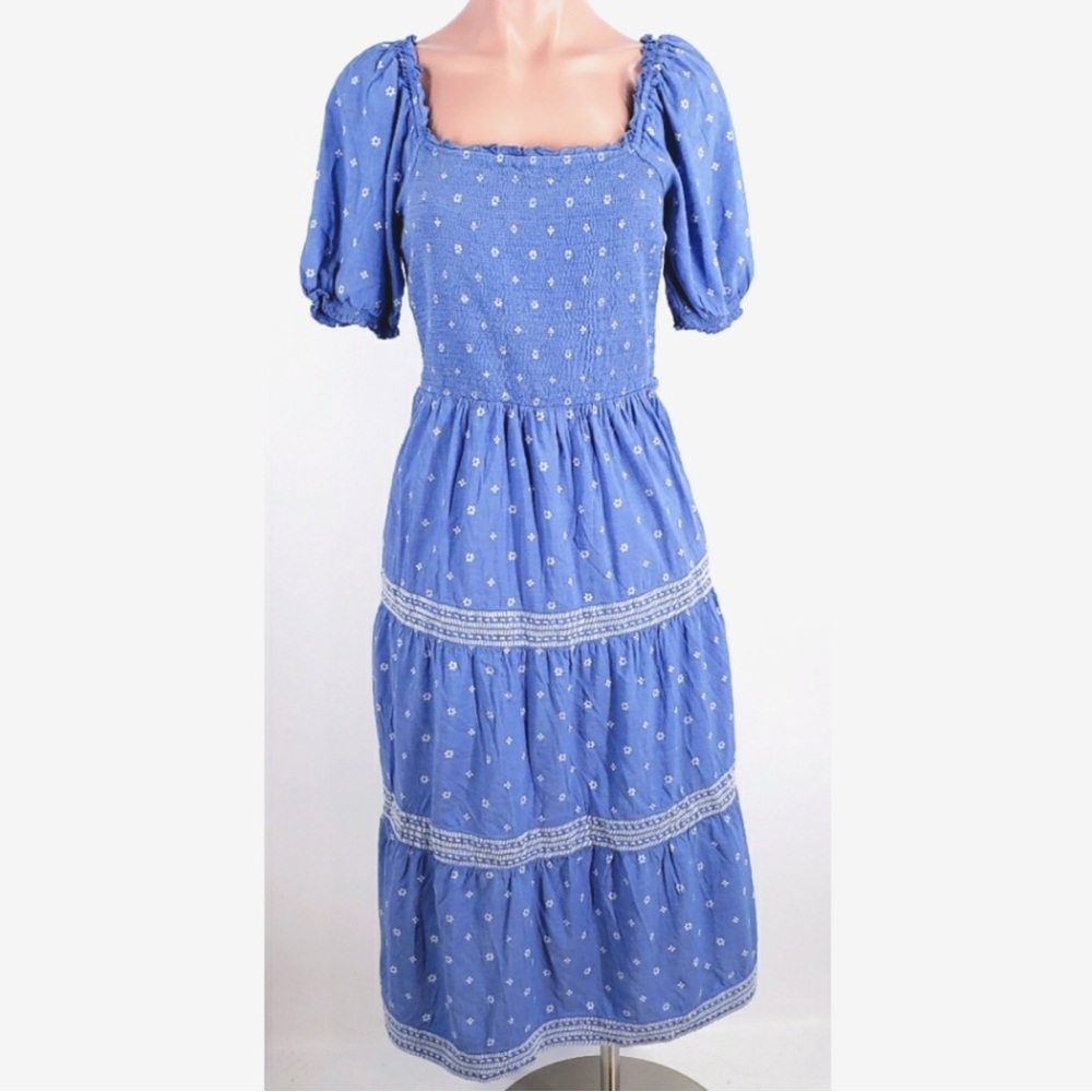 Old Navy Smocked Chambray Midi Dress